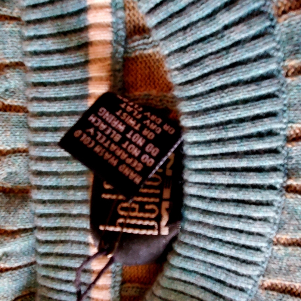 Belford Teal and Sandstone Cable Knit Sweater - Picture 8 of 8